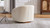 Lunara 30.71" Modern Fleeced Teddy Upholstered 360° Swivel Barrel Chair with Solid Rubber Wood Base