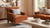 Alana 38" Lawson Accent Arm Chair Metal Casters, Burnt Orange