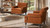 Alana 38" Lawson Accent Arm Chair Metal Casters, Burnt Orange