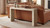 Veda 63" Reclaimed Pine Wood Stacked Geometric Waterfall Console Table, Whitewashed Natural