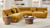 Sienna 135.83" Modern Curved 3-Piece Modular Sectional Sofa with Deep Seating and Toss Pillows