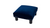 Jules Square Accent Ottoman, Velvet, Navy Blue 1