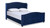 Marcella Upholstered Shelter Headboard Bed Set, King, Navy Blue 1