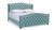 Marcella Upholstered Shelter Headboard Bed Set, King, Arctic Blue 1