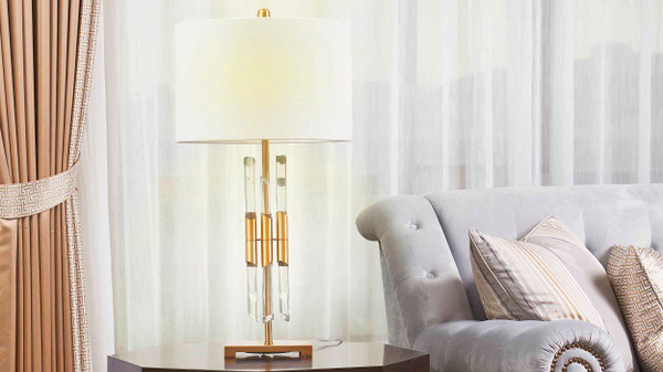 15” Caen Modern Fluted Crystal Accent Table Lamp 2