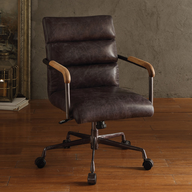 Westvale Top Grain Leather Executive Office Chair, Slate
