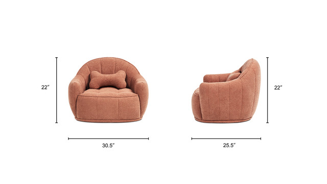 Louie Modern Dog Sofa Bed with Bone Pillow, Medium, Spice Orange