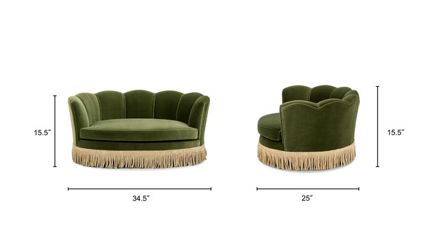 Clara Scalloped Pet Sofa Bed, Medium, Olive Green Clara Scalloped Pet Sofa Bed, Medium, Olive Green