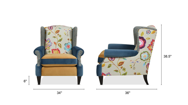 Anya Boho Chic Wingback Accent Arm Chair Anya Boho Chic Wingback Accent Arm Chair