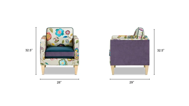 Mamba Patchwork Accent Chair, Teal-Blue Purple Velvet & Multicolored Floral amba Patchwork Accent Chair, Teal-Blue Purple Velvet & Multicolored Floral