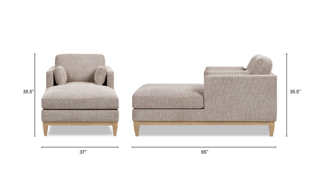 Knox Modern Farmhouse Chaise Lounge Chair, Stone Taupe Chenille Knox Modern Farmhouse Chaise Lounge Chair, Stone Taupe Chenille