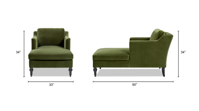 Josephine Upholstered Chaise Lounge, Olive Green Josephine Upholstered Chaise Lounge, Olive Green