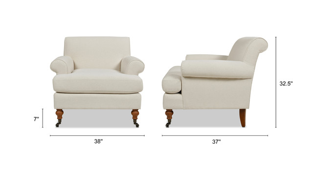 Alana Lawson Accent Arm Chair Metal Casters, Light Beige Alana Lawson Accent Arm Chair Metal Casters, Light Beige