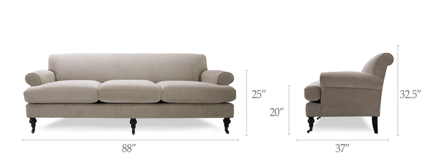 Alana Lawson Sofa, Silver Grey Alana Lawson Sofa, Silver Grey