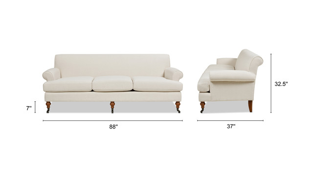 Alana Lawson Three-Cushion Tight Back Sofa, Light Beige