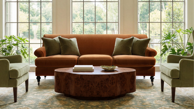 Sofa in a styled living room