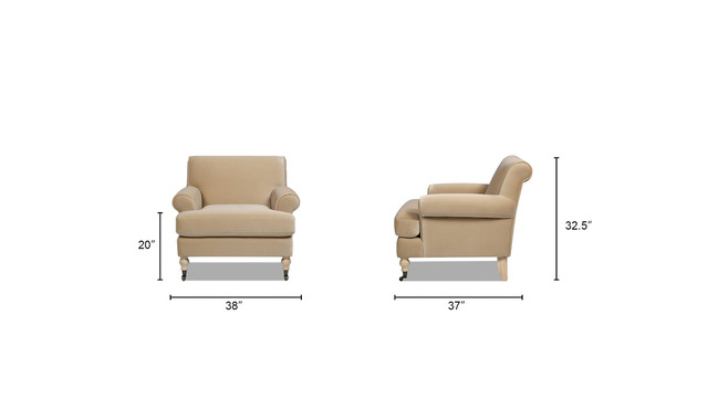 Alana Lawson Accent Arm Chair Metal Casters, Fawn Brown Alana Lawson Accent Arm Chair Metal Casters, Fawn Brown