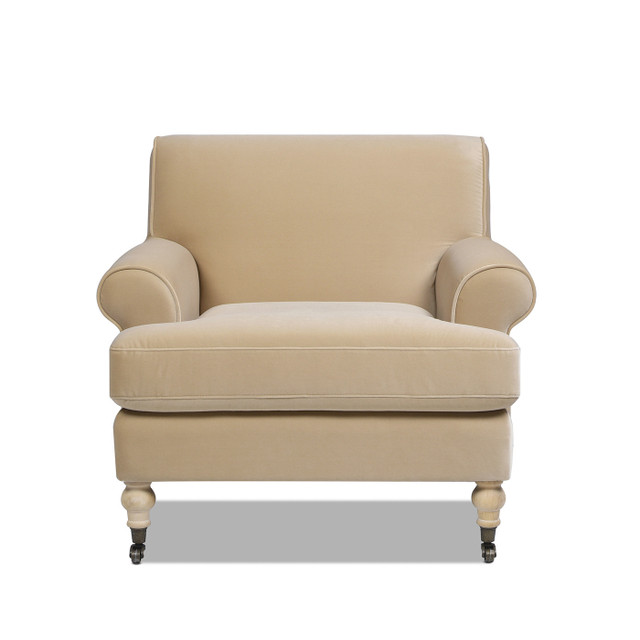 Alana Lawson Accent Arm Chair Metal Casters, Fawn Brown
