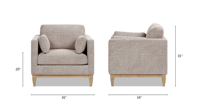 Knox Modern Farmhouse Arm Chair, Stone Taupe Chenille Knox Modern Farmhouse Arm Chair, Stone Taupe Chenille