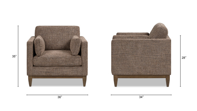 Knox Modern Farmhouse Arm Chair, Taupe Brown Chenille Knox Modern Farmhouse Arm Chair, Taupe Brown Chenille