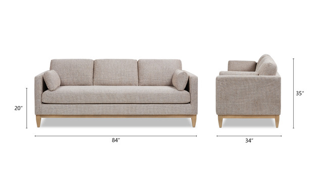 Knox Modern Farmhouse Sofa, Stone Taupe Chenille Knox Modern Farmhouse Sofa, Stone Taupe Chenille