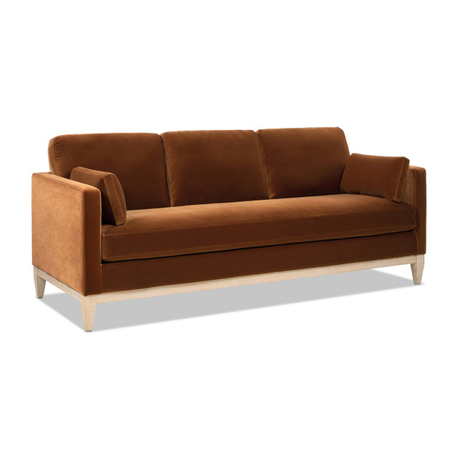 Knox Modern Farmhouse Sofa, Burnt Orange