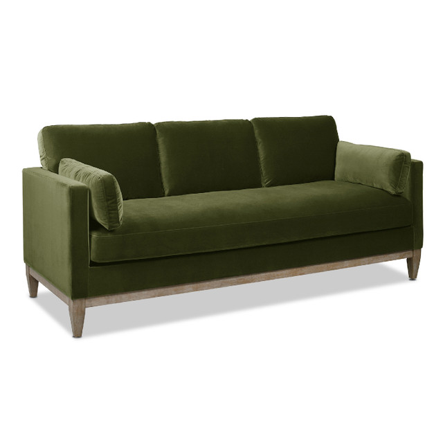 Knox Modern Farmhouse Sofa, Olive Green