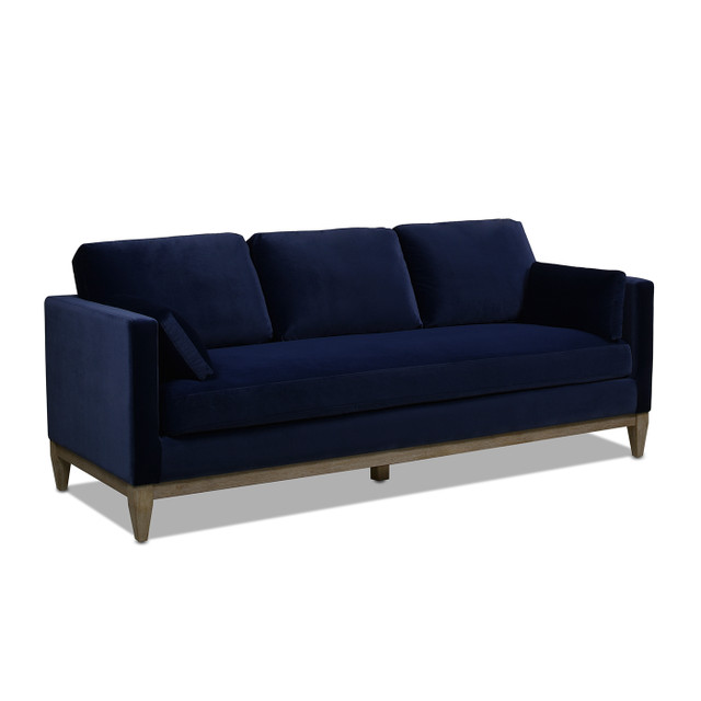 Knox Modern Farmhouse Sofa, Dark Navy Blue