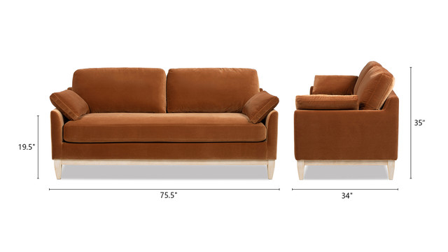 Pasadena Modern Farmhouse Sofa, Burnt Orange Pasadena Modern Farmhouse Sofa, Burnt Orange