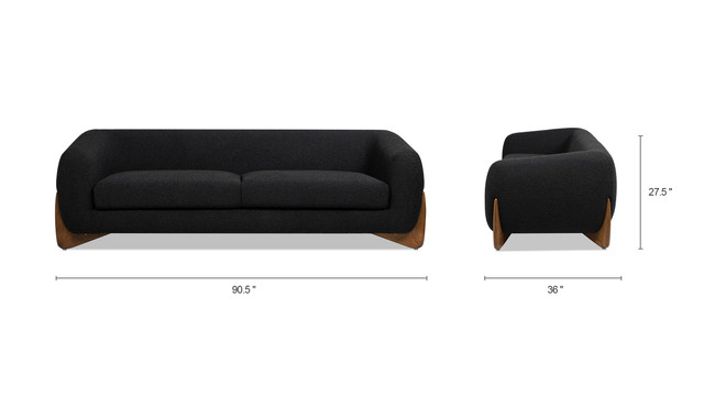 Alpine Sherpa Sofa, Ebony Black Boucl&eacute;