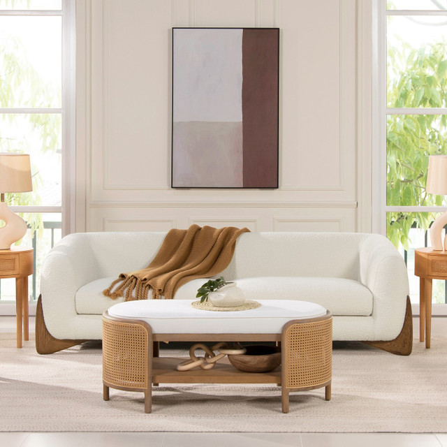 Alpine Sherpa Sofa, Ivory White Bouclé