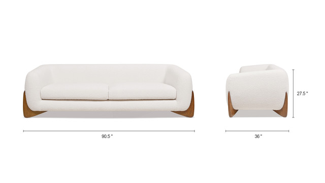 Alpine Sherpa Sofa, Ivory White Boucl&eacute;