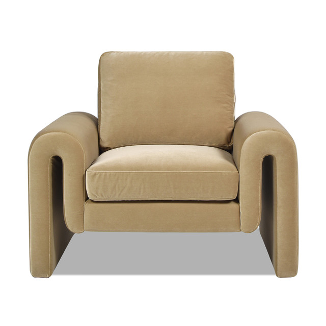 Mason Arched Arm Chair, Camel Brown Beige