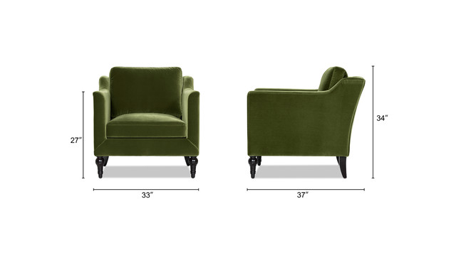 Josephine Modern Sofa with Bench Seat & Bolster Pillows, Olive Green Josephine Modern Sofa with Bench Seat & Bolster Pillows, Olive Green