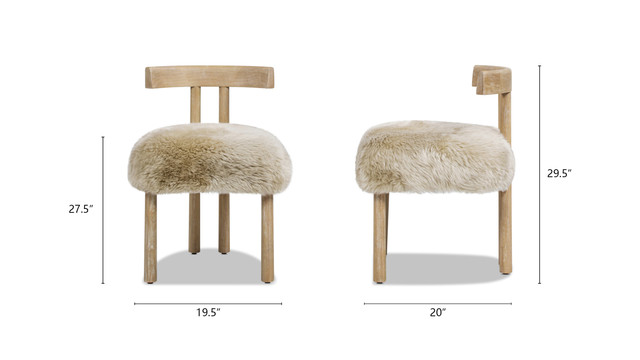 Arden Genuine Sheepskin Fur Split Back Dining Chair Arden Genuine Sheepskin Fur Split Back Dining Chair