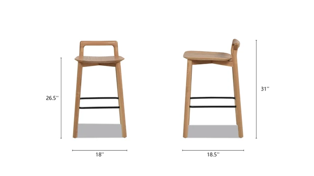 Sven Modern Minimalist Low Back Wood Counter Stool, Natural Blonde Sven Modern Minimalist Low Back Wood Counter Stool, Natural Blonde