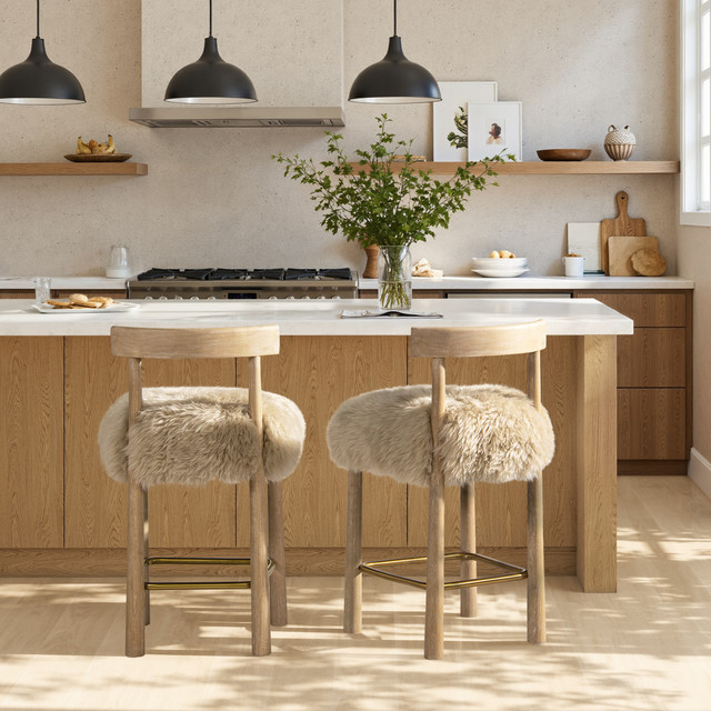 Arden Genuine Fur Counter Height Bar Stool