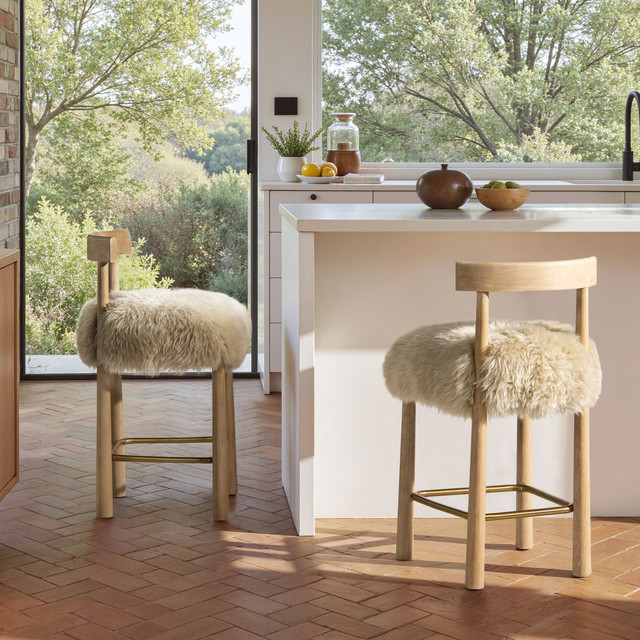Arden Genuine Fur Counter Height Bar Stool