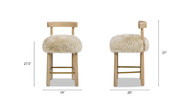 Arden Genuine Fur Counter Height Bar Stool Arden Genuine Fur Counter Height Bar Stool