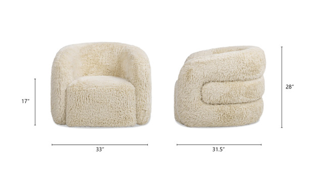 Summit Faux Sheepskin Overstuffed Arm Chair, Cream Beige Summit Faux Sheepskin Overstuffed Arm Chair, Cream Beige