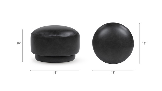 Fuji Mushroom Faux Leather Footstool Ottoman, Vintage Black Brown Fuji Mushroom Faux Leather Footstool Ottoman, Vintage Black Brown