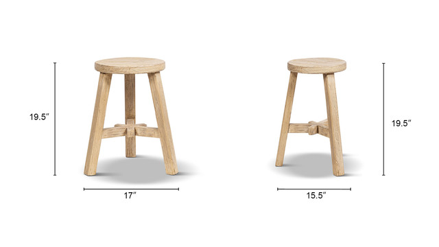 Linden Reclaimed Elm Wood Round Stool & Side Table Linden Reclaimed Elm Wood Round Stool & Side Table