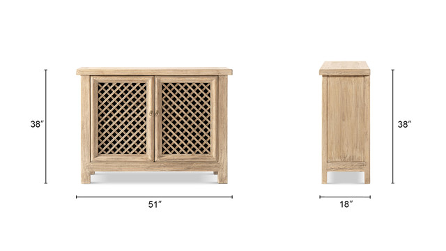 Arden Solid Reclaimed Pine Lattice 2-Door Accent Storage Cabinet, Heritage Light Natural Brown Arden Solid Reclaimed Pine Lattice 2-Door Accent Storage Cabinet, Heritage Light Natural Brown