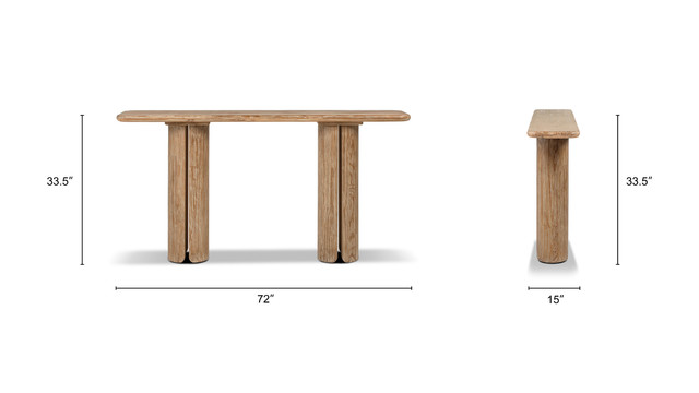 Sonoma Reclaimed Pine Wood Split-Pillar Console Table, Rustic Greige Brown Sonoma Reclaimed Pine Wood Split-Pillar Console Table, Rustic Greige Brown