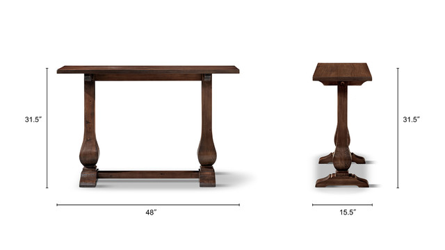 Whitmore Rustic Reclaimed Pine Console Table, Dark Brown Whitmore Rustic Reclaimed Pine Console Table, Dark Brown