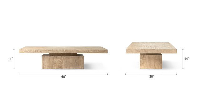 Calder Solid Reclaimed Elm Block Plinth Coffee Table, Heritage Light Natural Brown Calder Solid Reclaimed Elm Block Plinth Coffee Table, Heritage Light Natural Brown