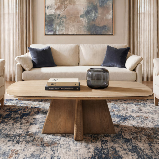 Clarence Reclaimed Pine Wood Solid Wood Coffee Table, Antique Natural Brown