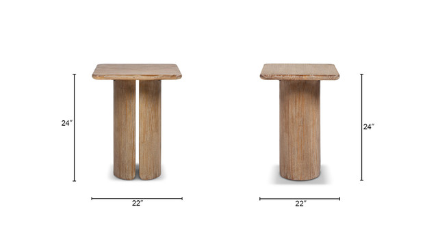 Sonoma Square Pedestal Reclaimed Pine Wood Side Table, Rustic Greige Brown Sonoma Square Pedestal Reclaimed Pine Wood Side Table, Rustic Greige Brown