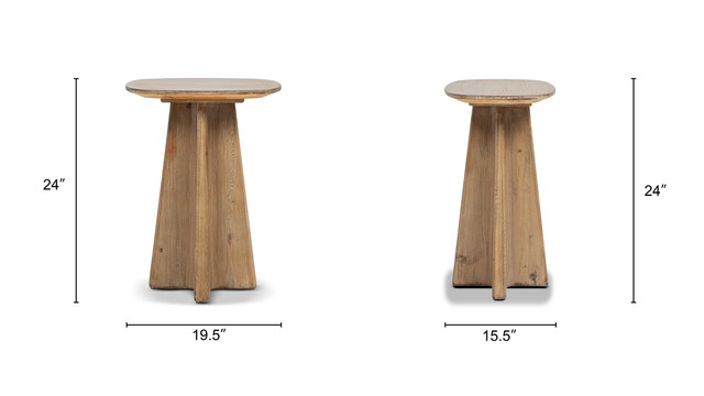 Clarence Reclaimed Pine Wood Rectangular End Table, Antique Natural Brown Clarence Reclaimed Pine Wood Rectangular End Table, Antique Natural Brown