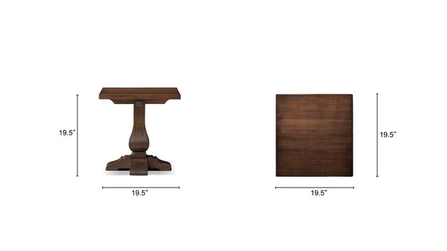 Whitmore Reclaimed Pine Pedestal End Table, Java Brown Whitmore Reclaimed Pine Pedestal End Table, Java Brown